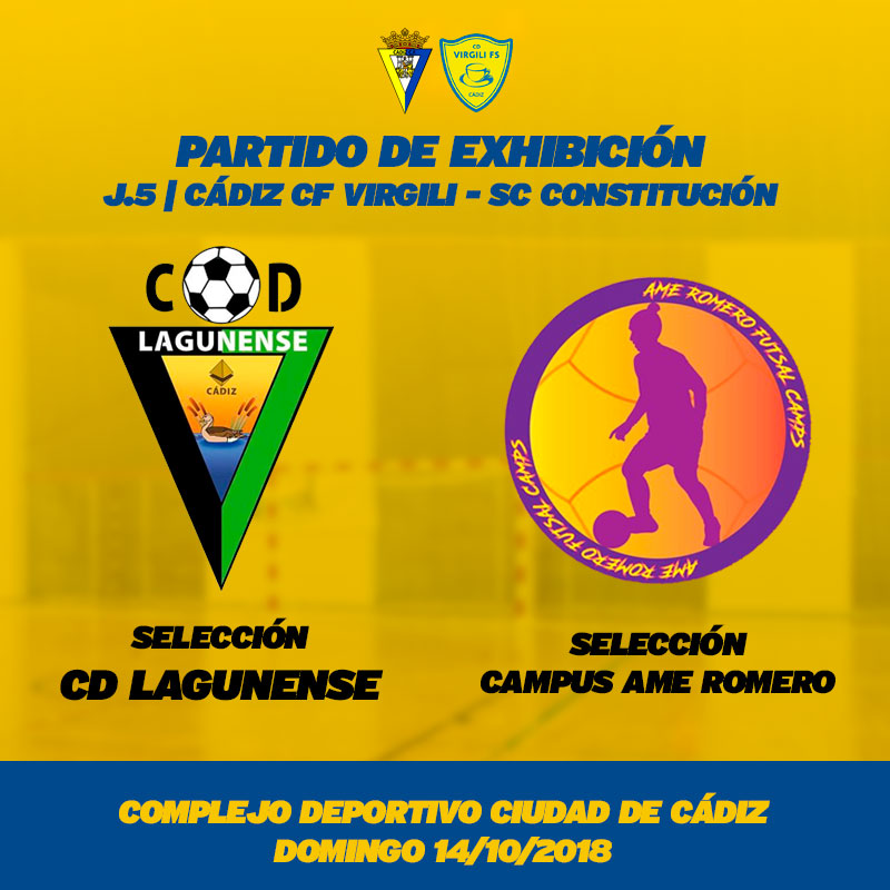 El CD Lagunense jugará el partidillo en el descanso del Cádiz CF Virgili - SC Constitución