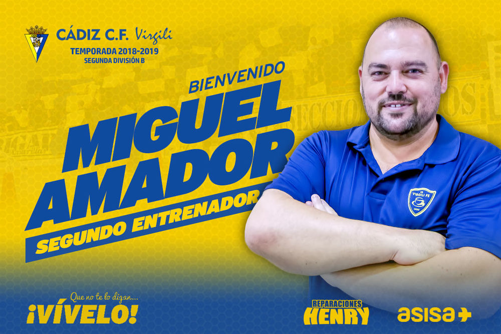 El Cádiz CF Virgili incorpora a Miguel Amador como segundo entrenador