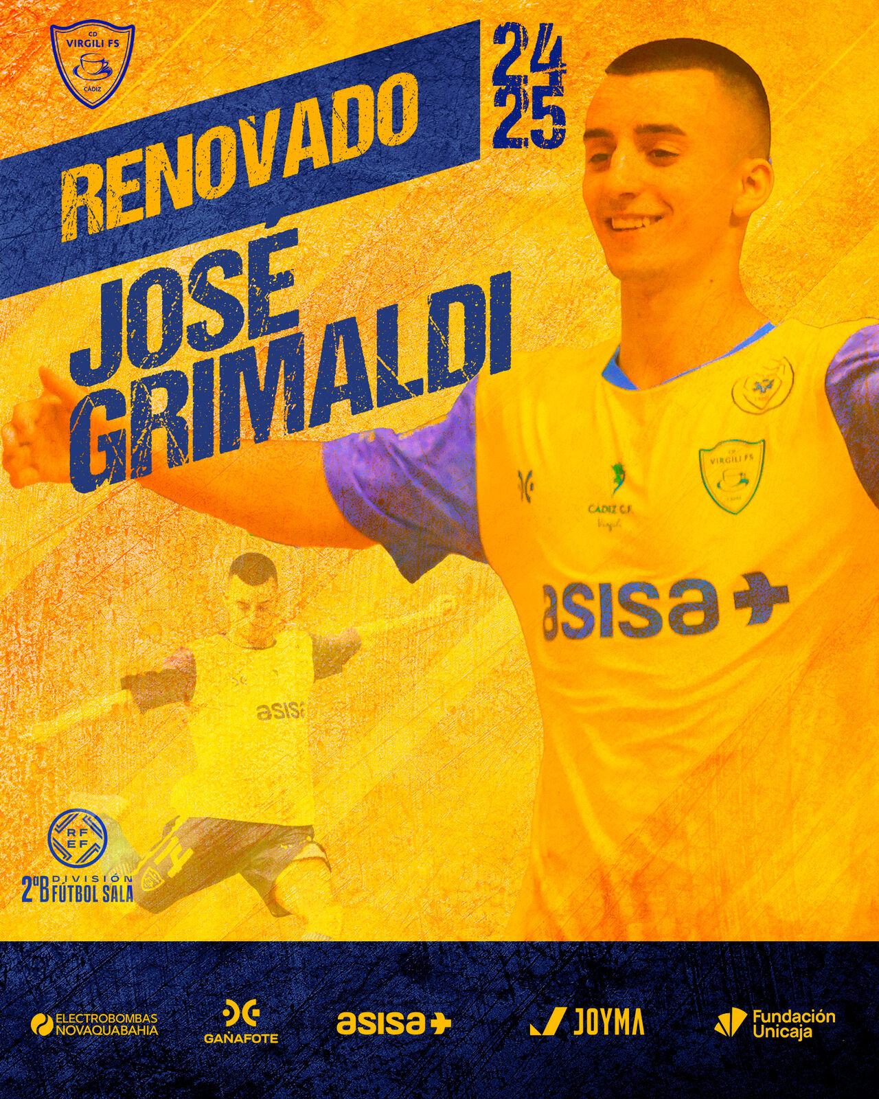 OFICIAL | José Grimaldi renueva como jugador del CD Virgili Cádiz
