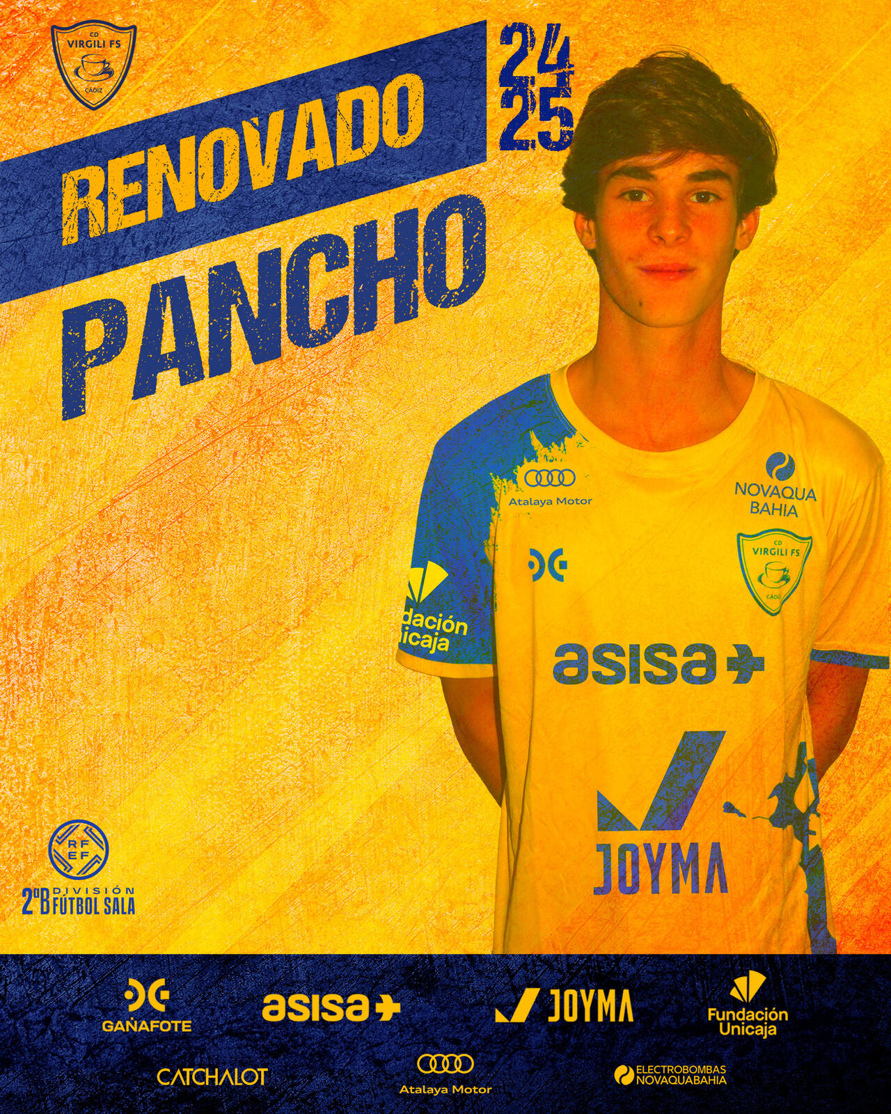 OFICIAL | Pancho renueva promocionando al primer equipo del CD Virgili Cádiz y cierra la plantilla 2024-2025